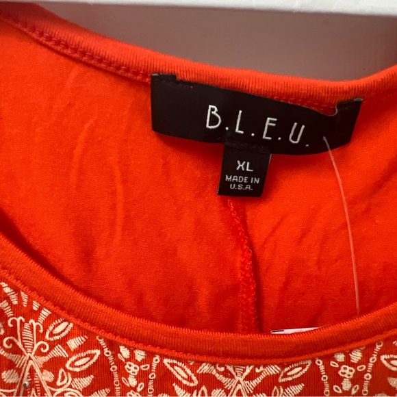 Ladies Orange Sleeveless Top BLEU with bling XL NWT - Picture 4 of 8